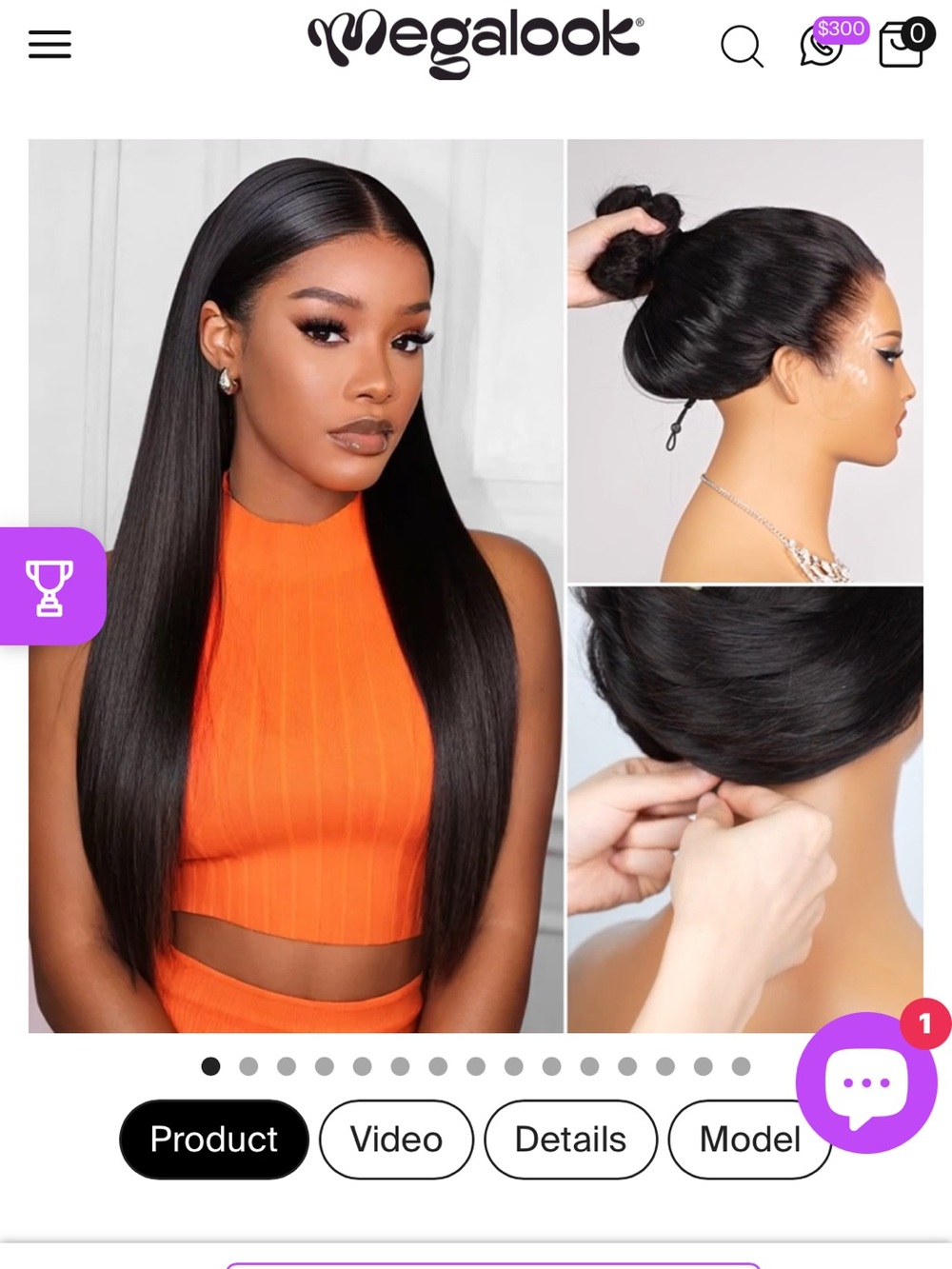 20” 180 density Human Hair Black Straight Lace Front Wig - Sleek Natural Look